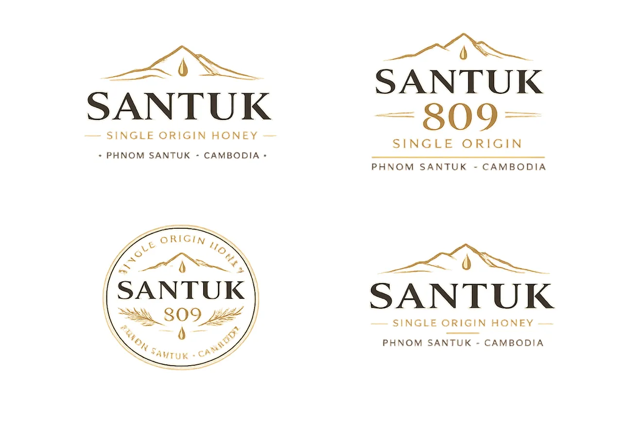 Santuk logo variants, lighter treatments