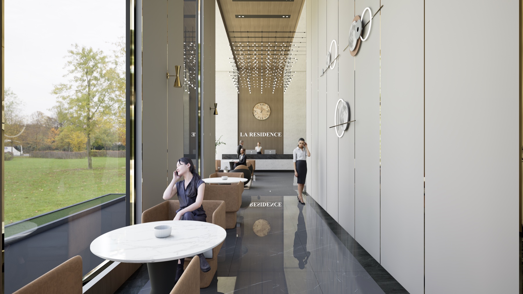 LA Residence, ground floor lobby and management office, view 1