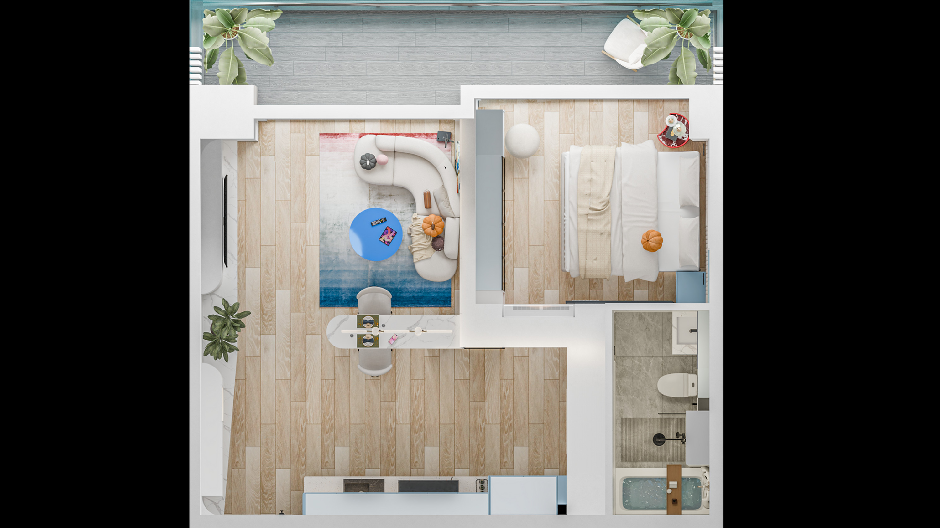 1 Bedroom floor plan