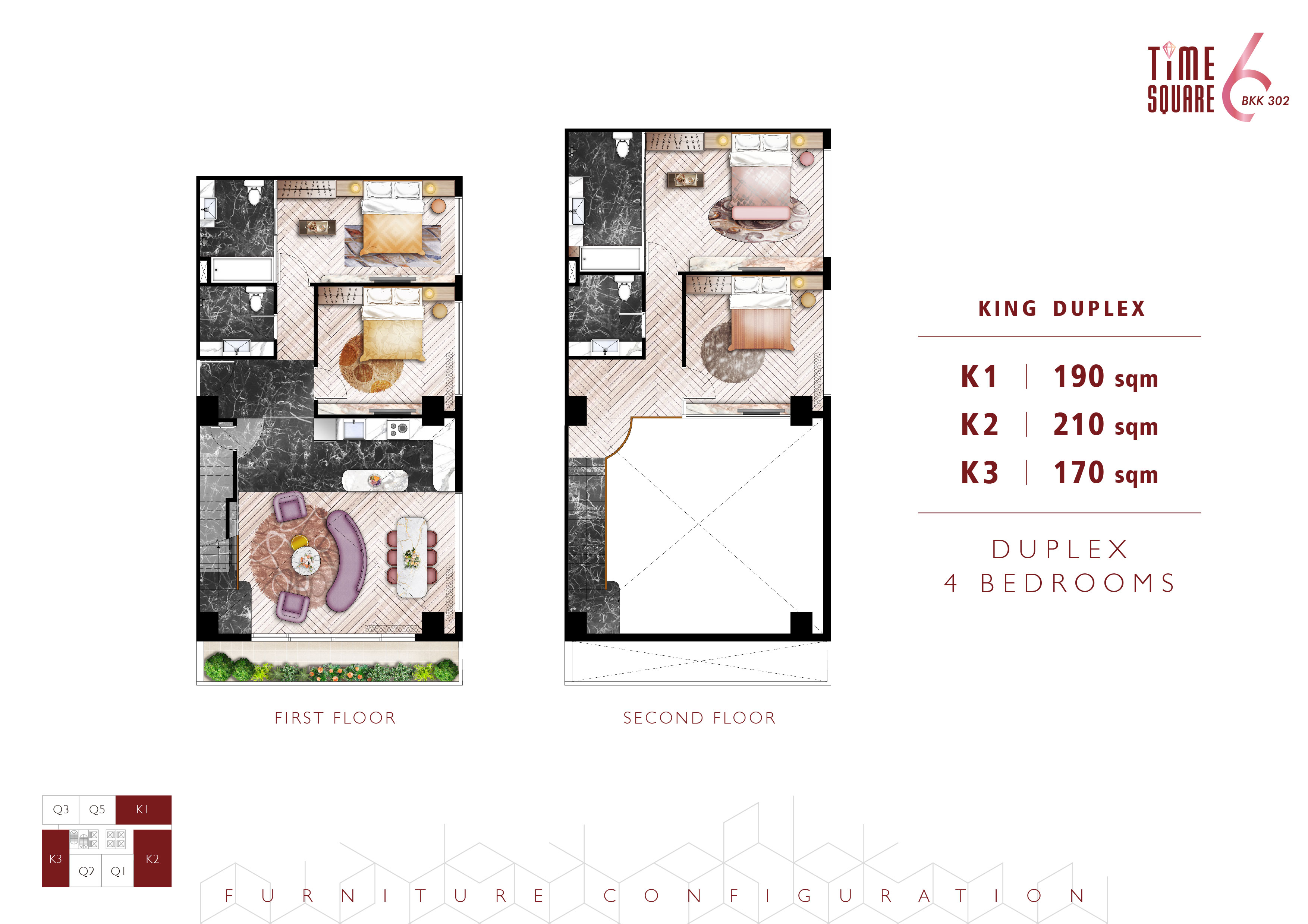 Developer-supplied flat floor plan of the tower units